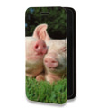 Дизайнерский горизонтальный чехол-книжка для Huawei Honor 50 Lite Свинки