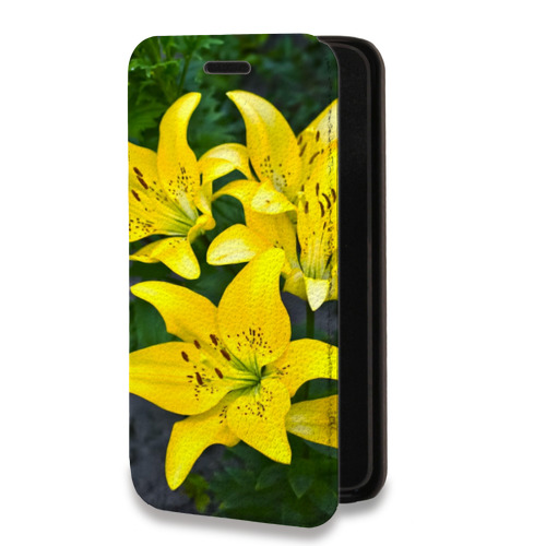 Дизайнерский горизонтальный чехол-книжка для Iphone 11 Pro Лилии
