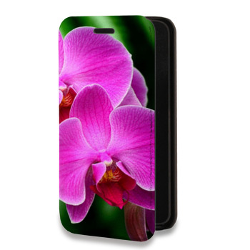 Дизайнерский горизонтальный чехол-книжка для Huawei Nova Lite (2017) Орхидеи (на заказ)