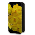 Дизайнерский горизонтальный чехол-книжка для Samsung Galaxy S22 Ultra Орхидеи