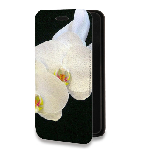 Дизайнерский горизонтальный чехол-книжка для Iphone 12 Pro Орхидеи