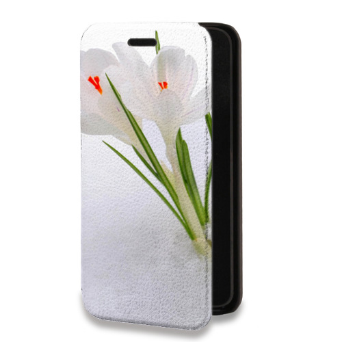Дизайнерский горизонтальный чехол-книжка для Iphone 12 Pro Подснежники