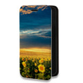 Дизайнерский горизонтальный чехол-книжка для Samsung Galaxy A30 Подсолнухи
