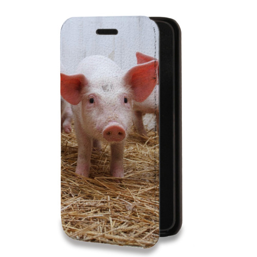 Дизайнерский горизонтальный чехол-книжка для Iphone 7 Свинки