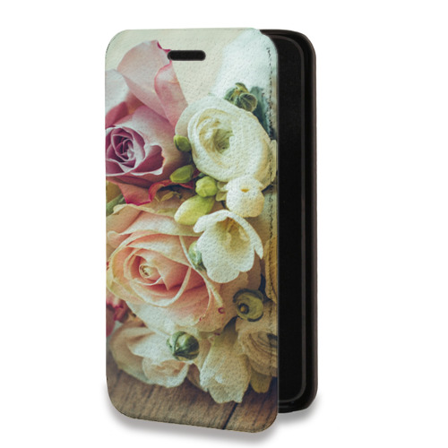 Дизайнерский горизонтальный чехол-книжка для Iphone 13 Pro Розы
