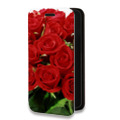 Дизайнерский горизонтальный чехол-книжка для Huawei Honor 30i Розы