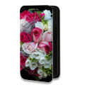 Дизайнерский горизонтальный чехол-книжка для Alcatel One Touch Idol 2 mini Розы