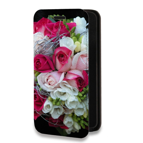 Дизайнерский горизонтальный чехол-книжка для Nokia 3.4 Розы