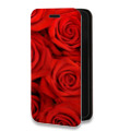 Дизайнерский горизонтальный чехол-книжка для Iphone 7 Plus / 8 Plus Розы