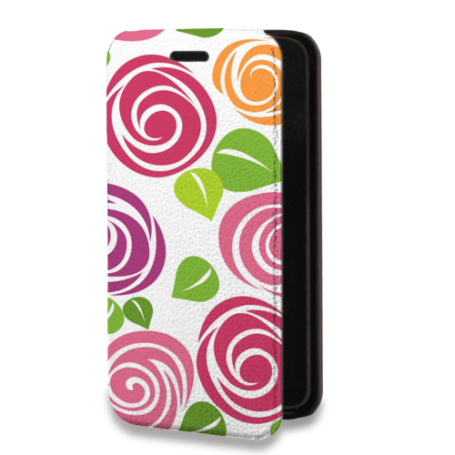 Дизайнерский горизонтальный чехол-книжка для Alcatel One Touch Idol 2 mini Розы