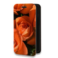 Дизайнерский горизонтальный чехол-книжка для Motorola Moto E7 Plus Розы