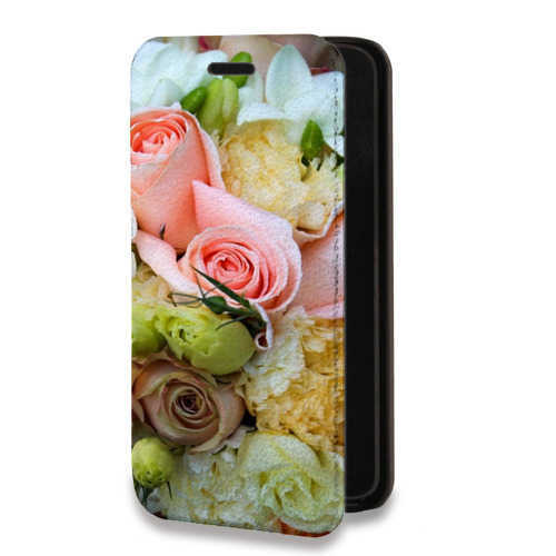 Дизайнерский горизонтальный чехол-книжка для Huawei P40 Lite E Розы
