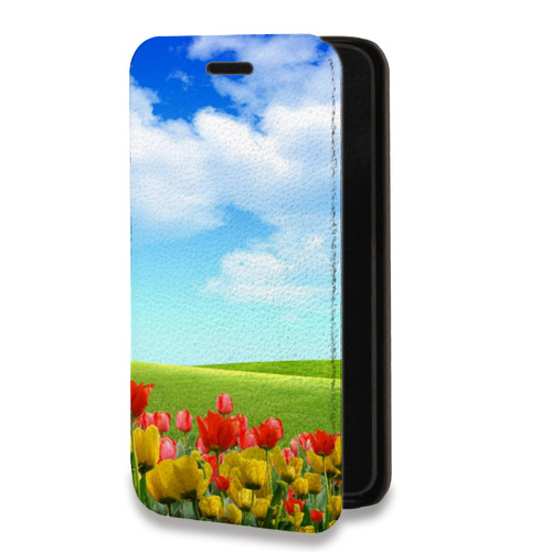 Дизайнерский горизонтальный чехол-книжка для Iphone 7 Plus / 8 Plus Тюльпаны