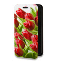 Дизайнерский горизонтальный чехол-книжка для Realme 6 Pro Тюльпаны