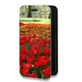 Дизайнерский горизонтальный чехол-книжка для Realme 6 Pro Тюльпаны
