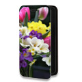 Дизайнерский горизонтальный чехол-книжка для Samsung Galaxy Ace 4 Тюльпаны