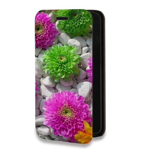 Дизайнерский горизонтальный чехол-книжка для Iphone 12 Pro Хризантемы
