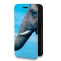 Дизайнерский горизонтальный чехол-книжка для Iphone 14 Слоны