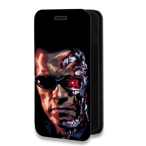 Дизайнерский горизонтальный чехол-книжка для Iphone 14 Pro Терминатор