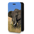 Дизайнерский горизонтальный чехол-книжка для Iphone 7 Plus / 8 Plus Слоны