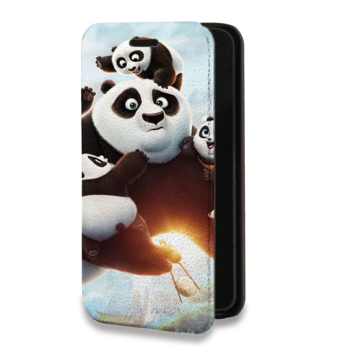 Дизайнерский горизонтальный чехол-книжка для Iphone 14 Pro Кунг-Фу Панда