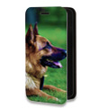 Дизайнерский горизонтальный чехол-книжка для Iphone 13 Mini Собаки