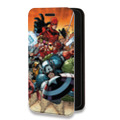 Дизайнерский горизонтальный чехол-книжка для Iphone 7 Plus / 8 Plus Мстители