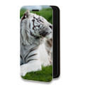 Дизайнерский горизонтальный чехол-книжка для Huawei P40 Lite E Тигры