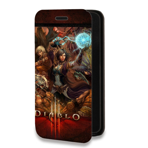 Дизайнерский горизонтальный чехол-книжка для Iphone 14 Pro Max Diablo