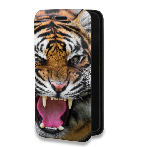 Дизайнерский горизонтальный чехол-книжка для Iphone 7 Тигры