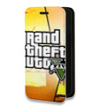Дизайнерский горизонтальный чехол-книжка для Iphone 12 Pro GTA