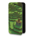 Дизайнерский горизонтальный чехол-книжка для Iphone 14 Pro Max Minecraft