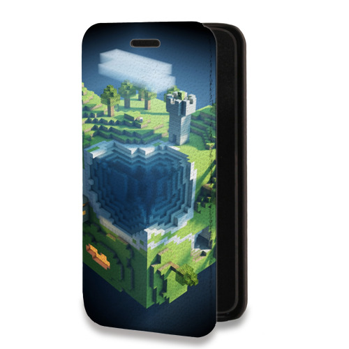 Дизайнерский горизонтальный чехол-книжка для Iphone 13 Pro Max Minecraft