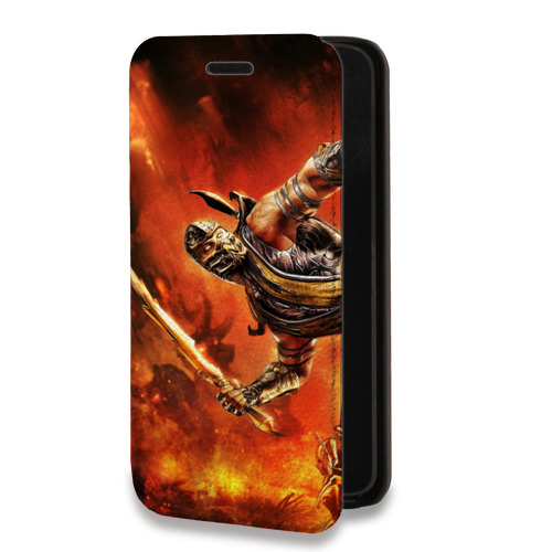 Дизайнерский горизонтальный чехол-книжка для Iphone 14 Pro Max Mortal Combat
