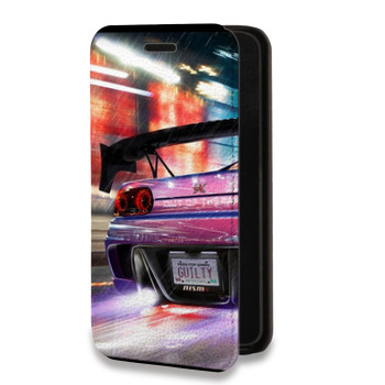 Дизайнерский горизонтальный чехол-книжка для Huawei P20 Need for speed (на заказ)