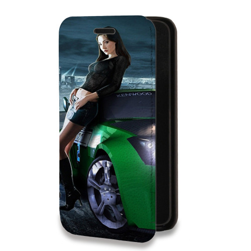 Дизайнерский горизонтальный чехол-книжка для Iphone 7 Plus / 8 Plus Need for speed