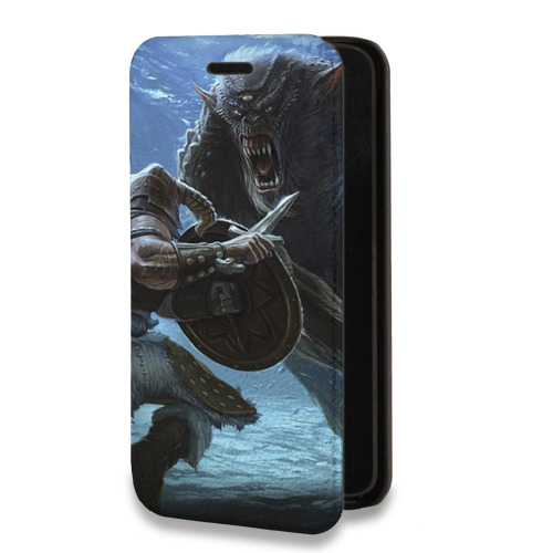 Дизайнерский горизонтальный чехол-книжка для Iphone 14 Pro Skyrim