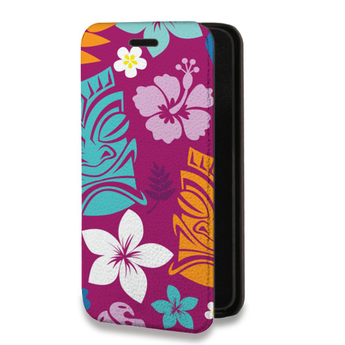Дизайнерский горизонтальный чехол-книжка для Realme Narzo 30 5G Гавайские Шаблоны