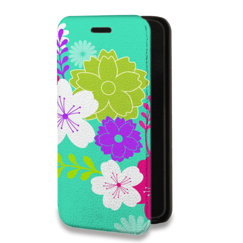 Дизайнерский горизонтальный чехол-книжка для Huawei Y5p Цветы кимоно