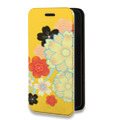 Дизайнерский горизонтальный чехол-книжка для Iphone 12 Pro Цветы кимоно