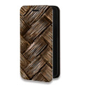 Дизайнерский горизонтальный чехол-книжка для Iphone 14 Pro Max Плетеные текстуры