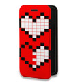 Дизайнерский горизонтальный чехол-книжка для Huawei Mate 10 Пиксельные сердца