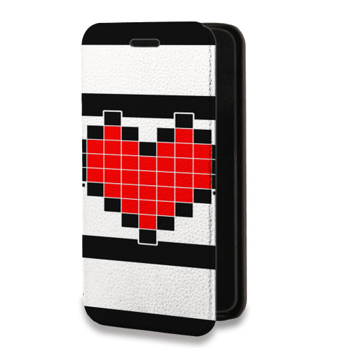 Дизайнерский горизонтальный чехол-книжка для Xiaomi Mi 11 Пиксельные сердца