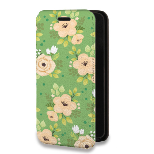 Дизайнерский горизонтальный чехол-книжка для Iphone 12 Pro Причудливые цветы
