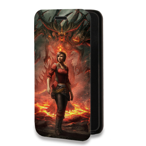 Дизайнерский горизонтальный чехол-книжка для Iphone Xr Diablo