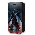 Дизайнерский горизонтальный чехол-книжка для Iphone 14 Pro Diablo
