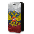 Дизайнерский горизонтальный чехол-книжка для Iphone 7 Российский флаг и герб