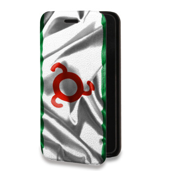 Дизайнерский горизонтальный чехол-книжка для Huawei P20 Флаг Ингушетии (на заказ)
