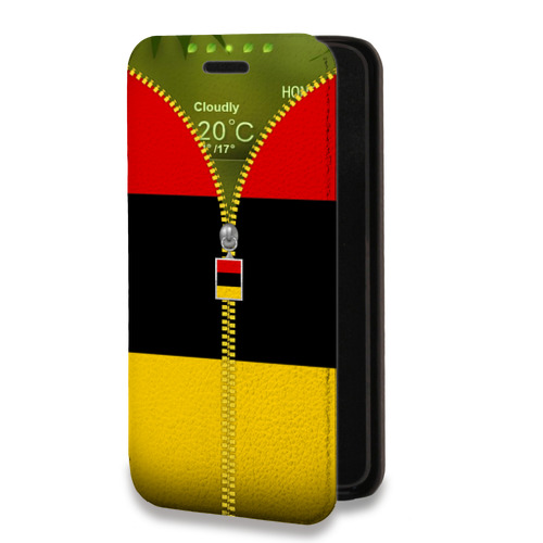 Дизайнерский горизонтальный чехол-книжка для Iphone 14 Plus Флаг Германии