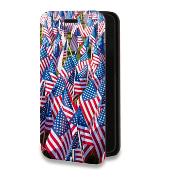 Дизайнерский горизонтальный чехол-книжка для Huawei Honor 30S Флаг США (на заказ)